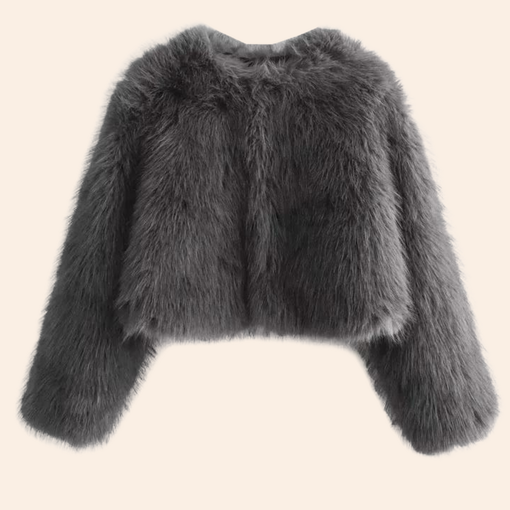 Winter short jackets made of faux fur