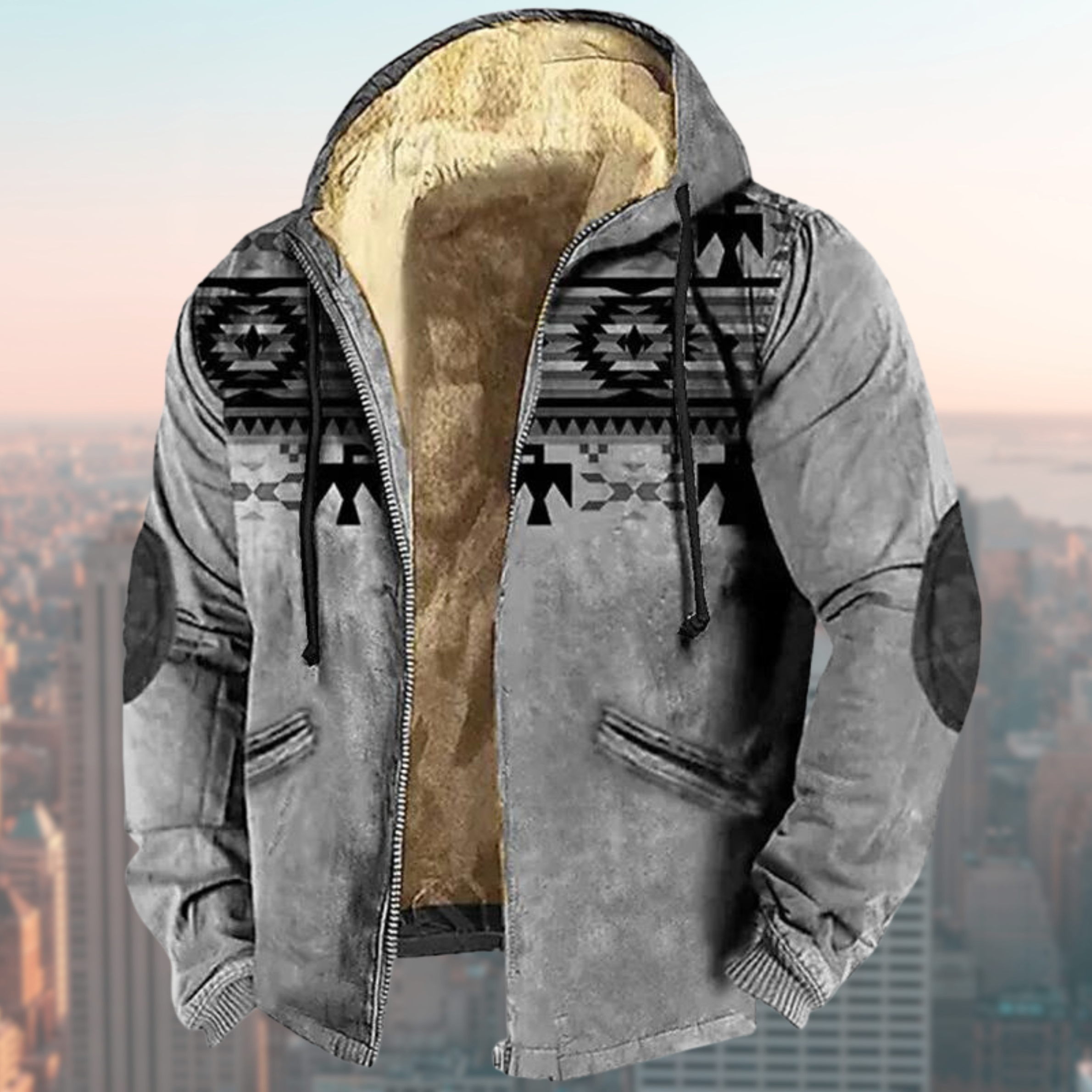 Valenzora | Kapuzenjacke mit Tribal-Print