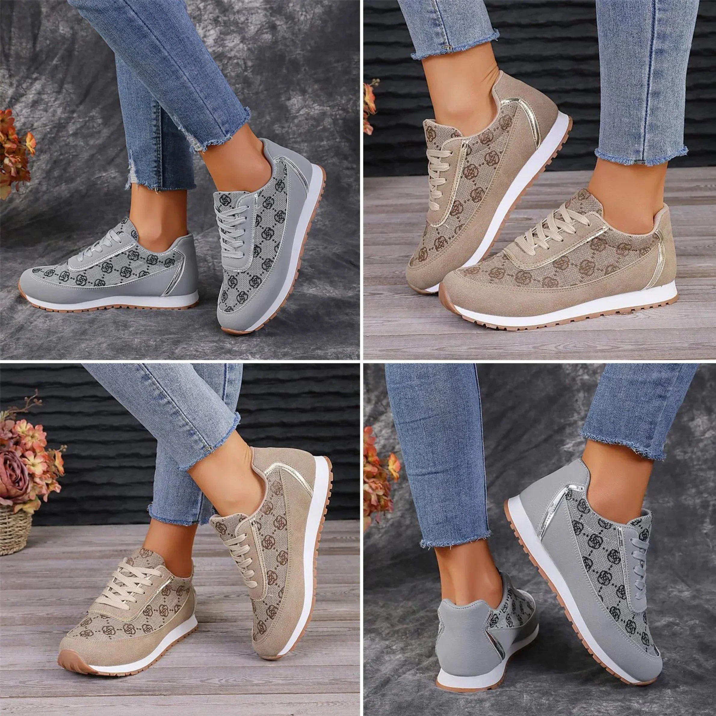 Valenzora | Comfortable flat shoes with floral prints