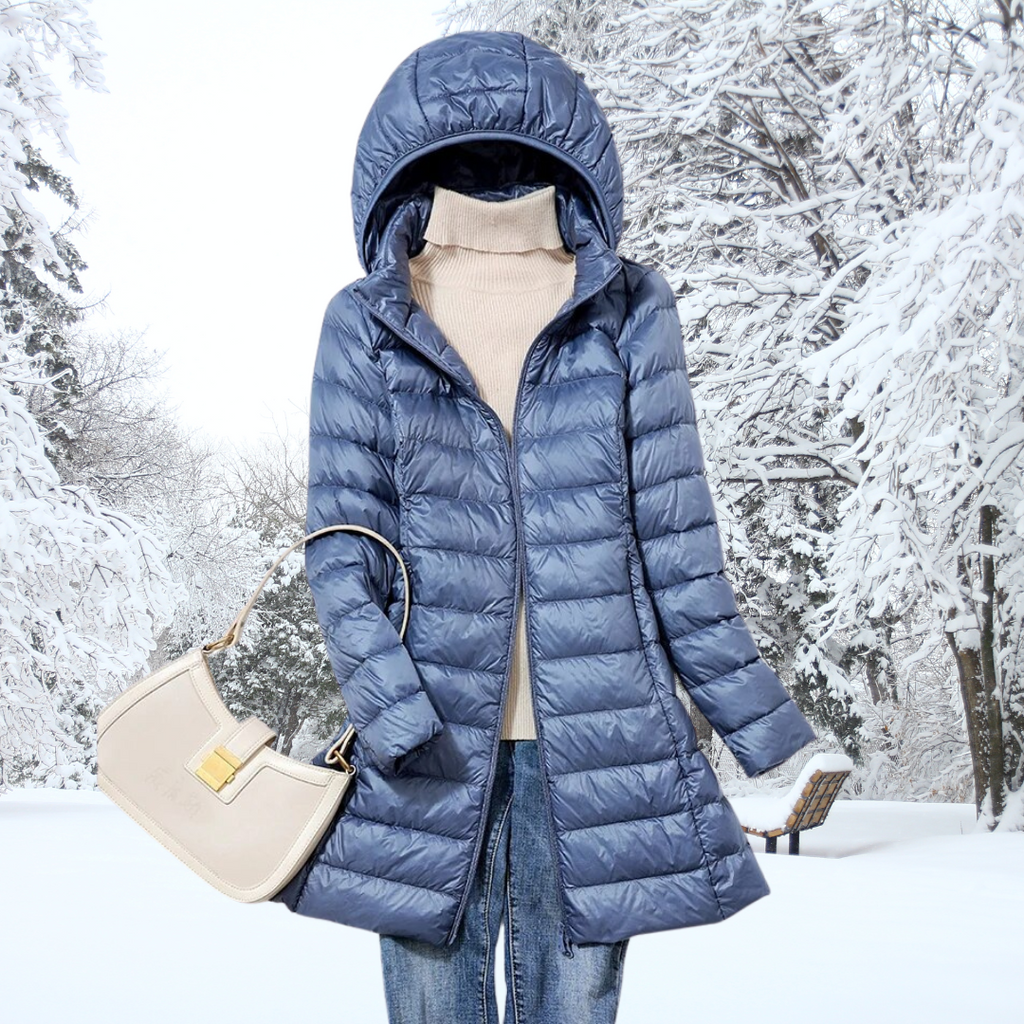Valenzora | Women's Puffer Jacket - Quilted Winter Jacket with Hood and Zipper