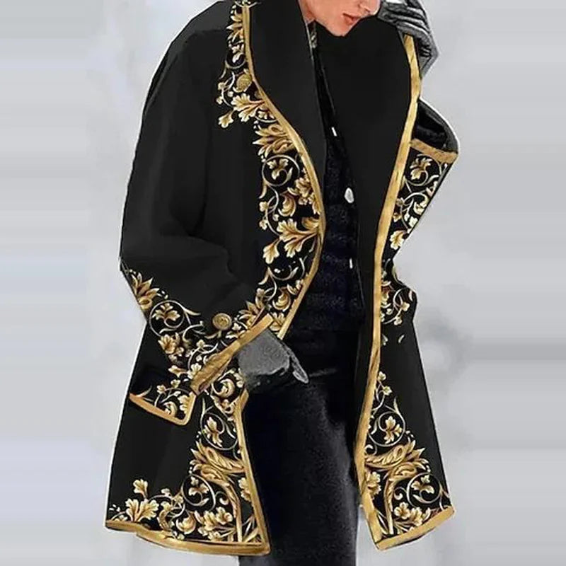 Valenzora - Women's floral jacquard kimono coat for elegant layering