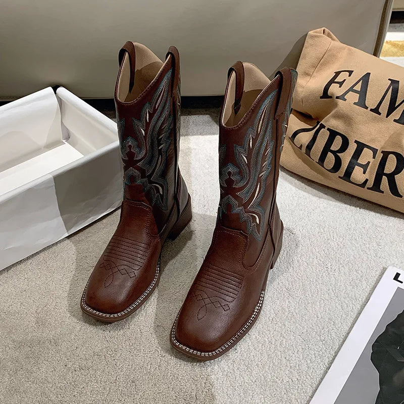 Valenzora | Bestickte Westernstiefel aus Leder für Damen