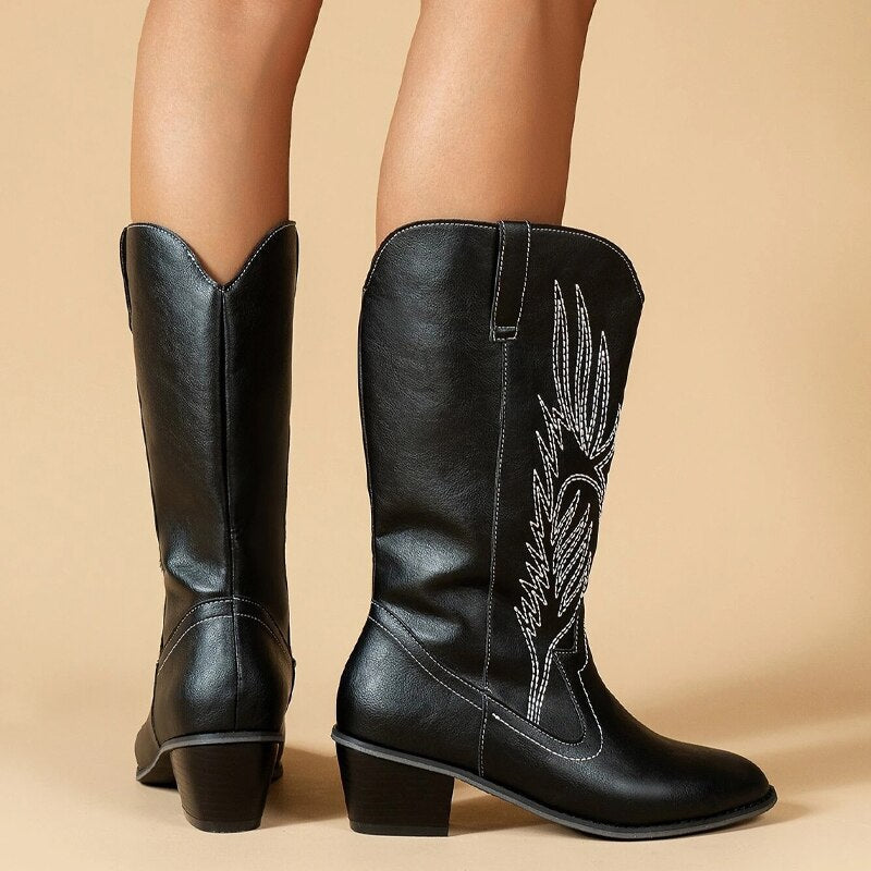 Valenzora Cowboy Boots | High-quality women's boots with boho print