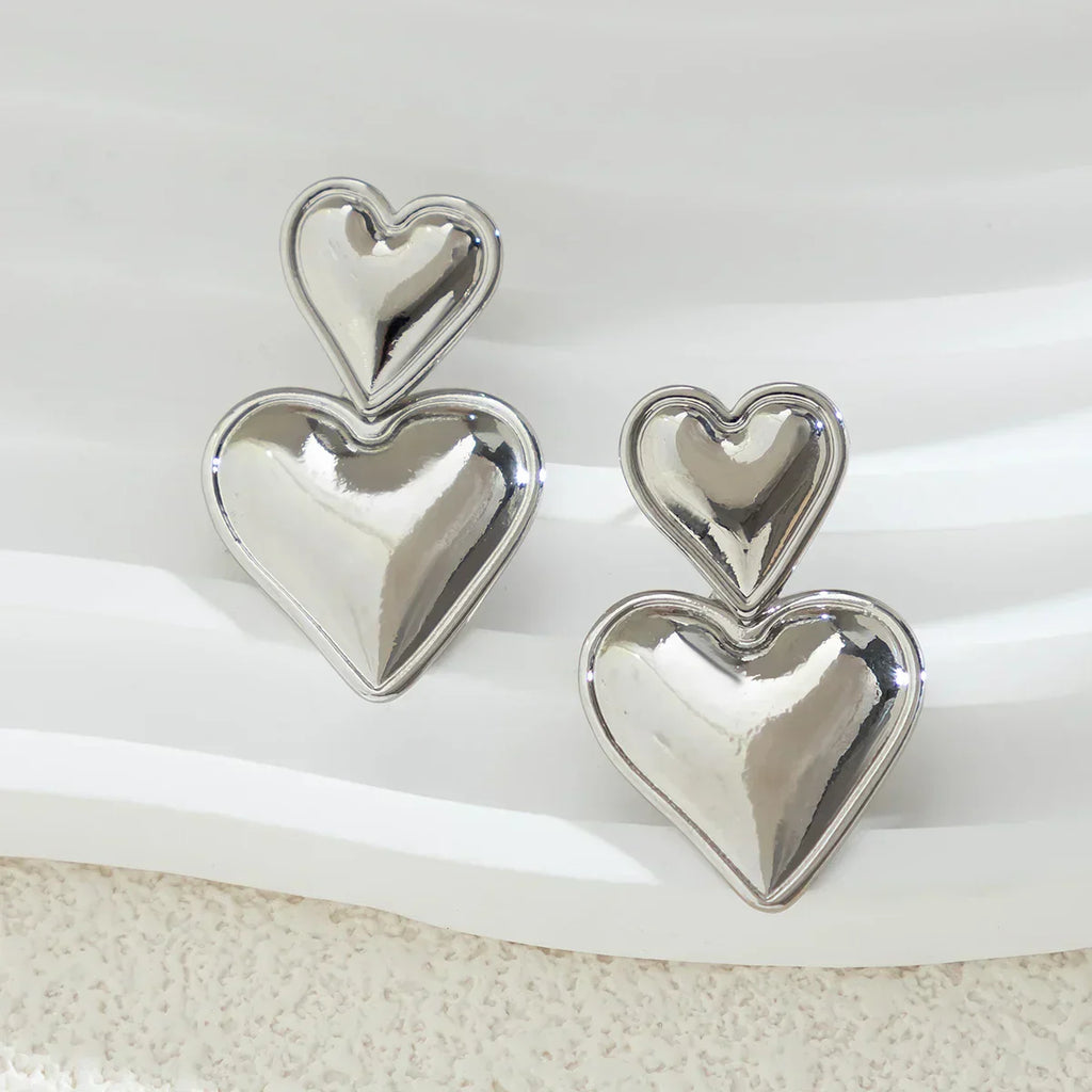 Valenzora | Stylish Double Heart Drop Earrings for Women