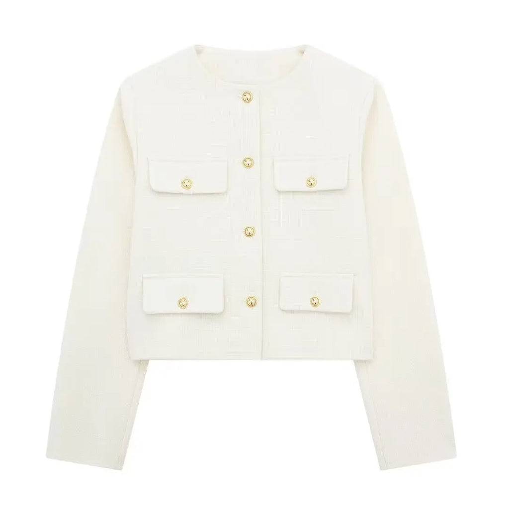 Valenzora - Trendy Buttoned Short Blazer