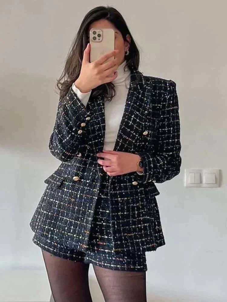Valenzora - Women's Wool Blazer Clothing Set