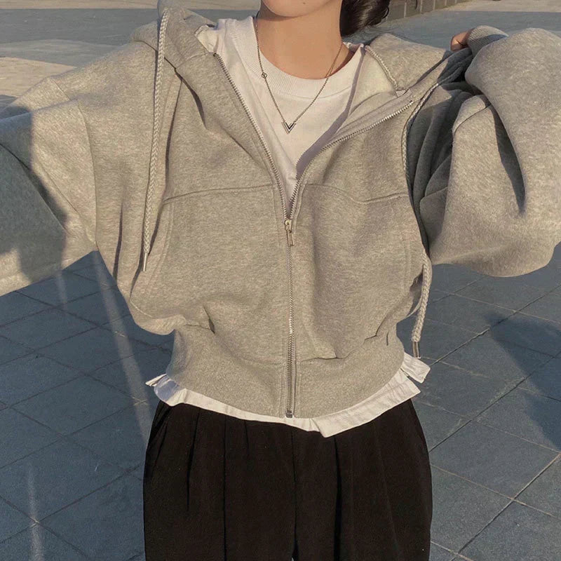 Oversized zip-up sweatshirts