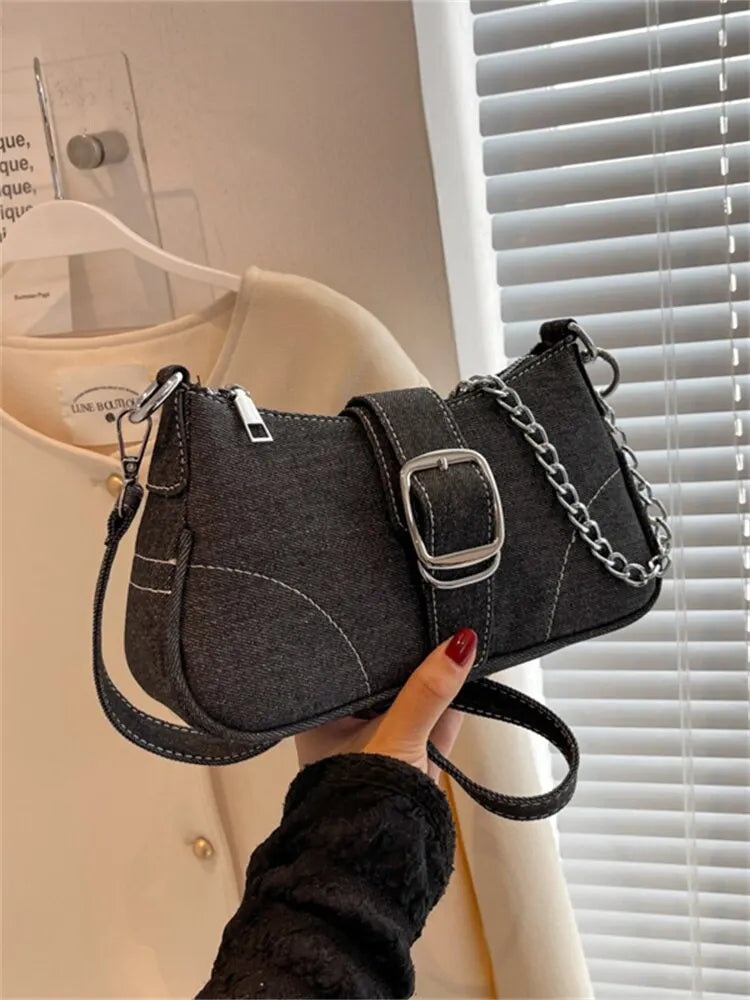 Valenzora | Modern Denim Personalized Design Excellent Structure Shoulder Underarm Small Rectangular Pocket