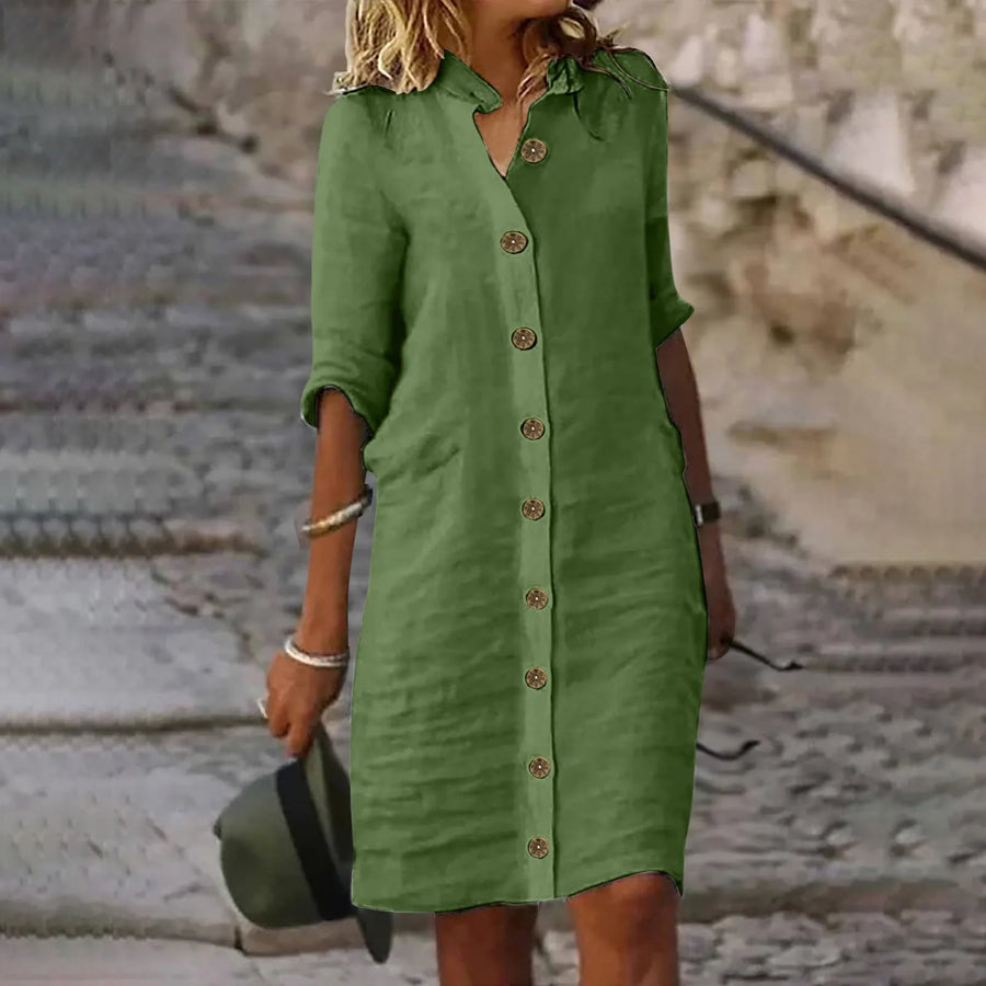 Valenzora | Flexibles Midi-Hemdblusenkleid
