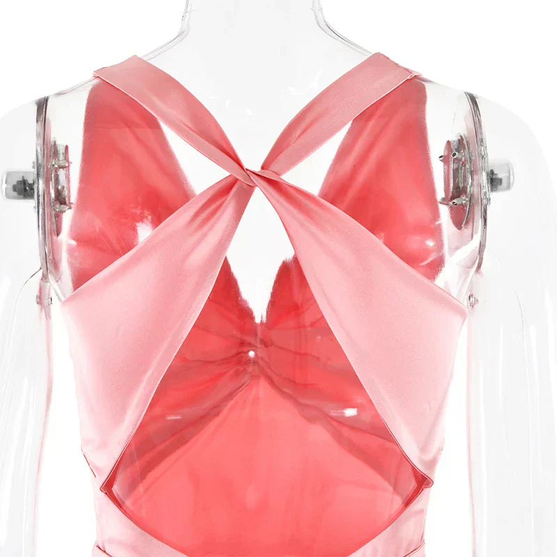 Valenzora | Bow Backless Evening Maxi Dress
