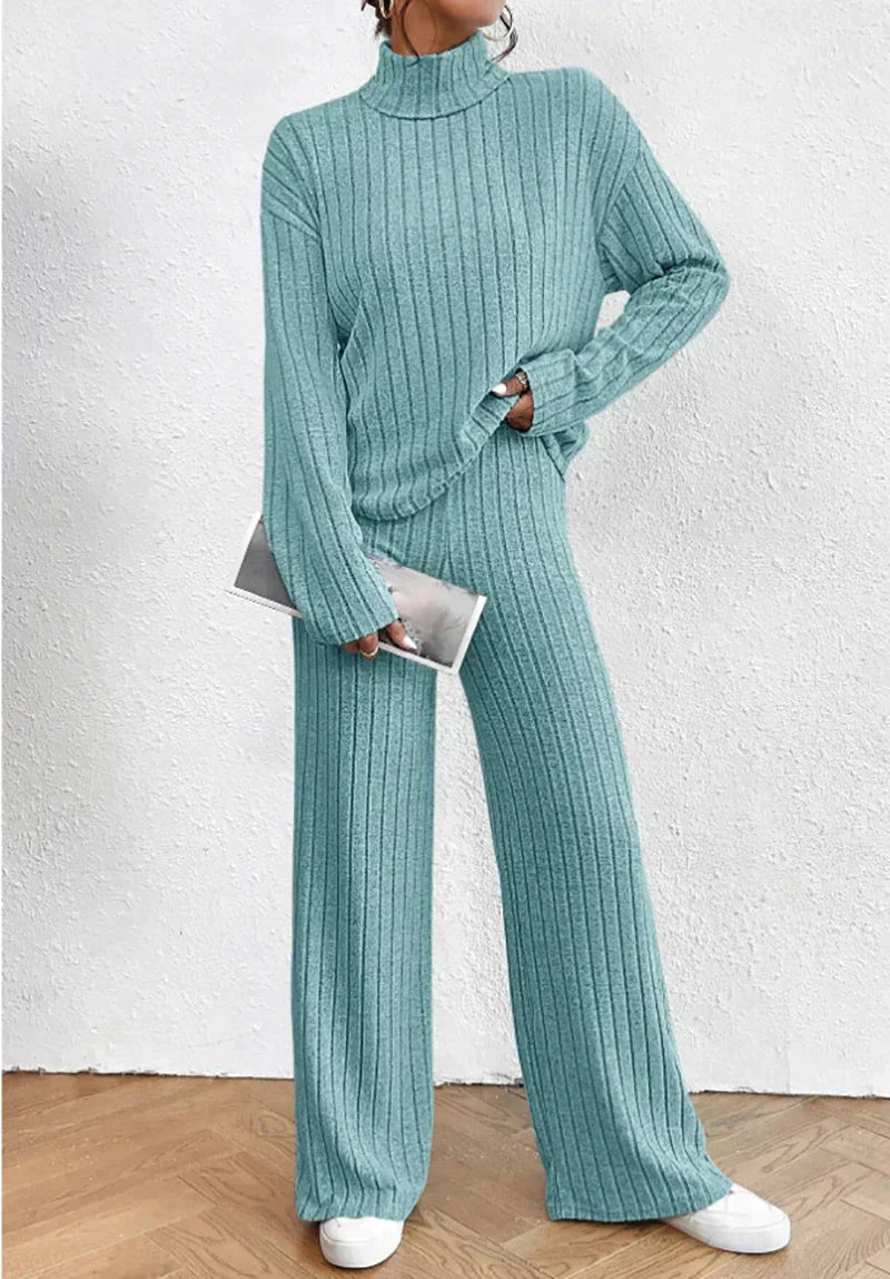 Darlene™ - Knit trousers and roll-neck sweater for women