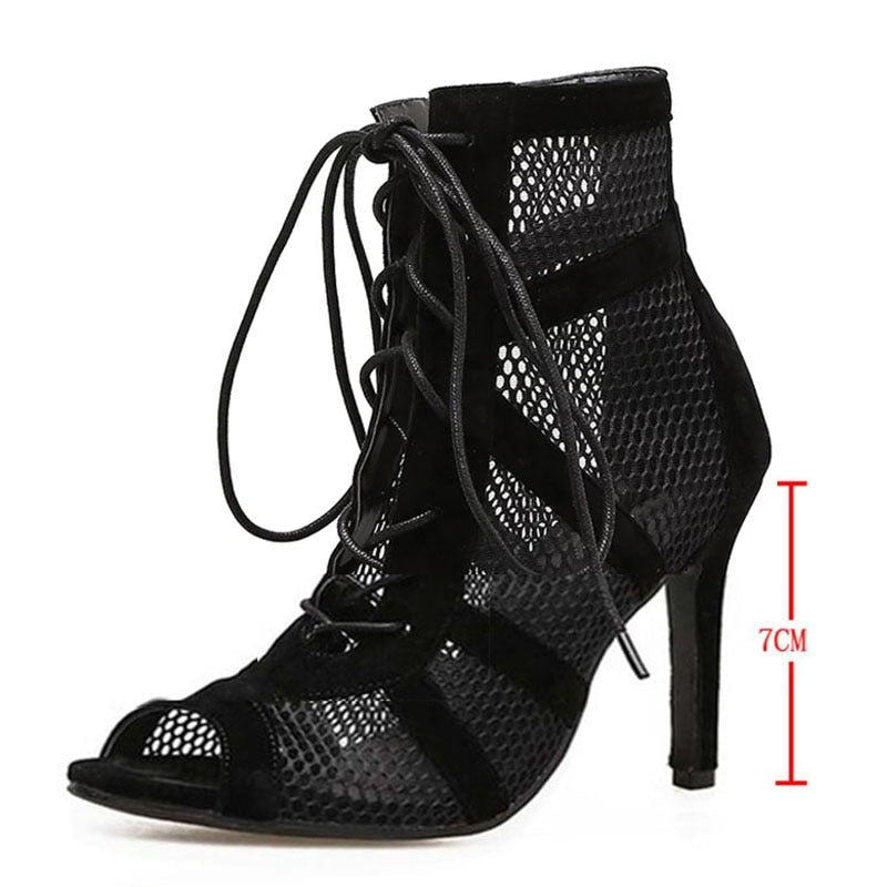 Valenzora Women's High-Heeled Sandals - Seductive lace and mesh for the perfect party look