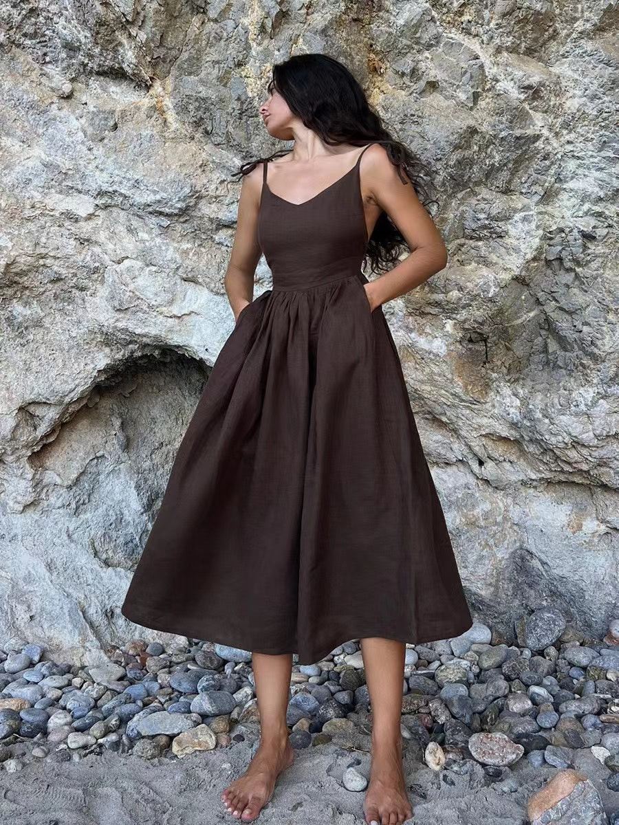 Valenzora | Breathable Linen Summer Dress for Women