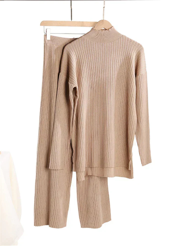 Valenzora | 3-piece loungewear set - knitted women's sweater and trousers