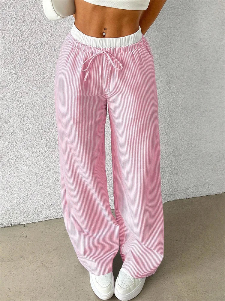 Valenzora | Comfortable wide-leg trousers with striped print