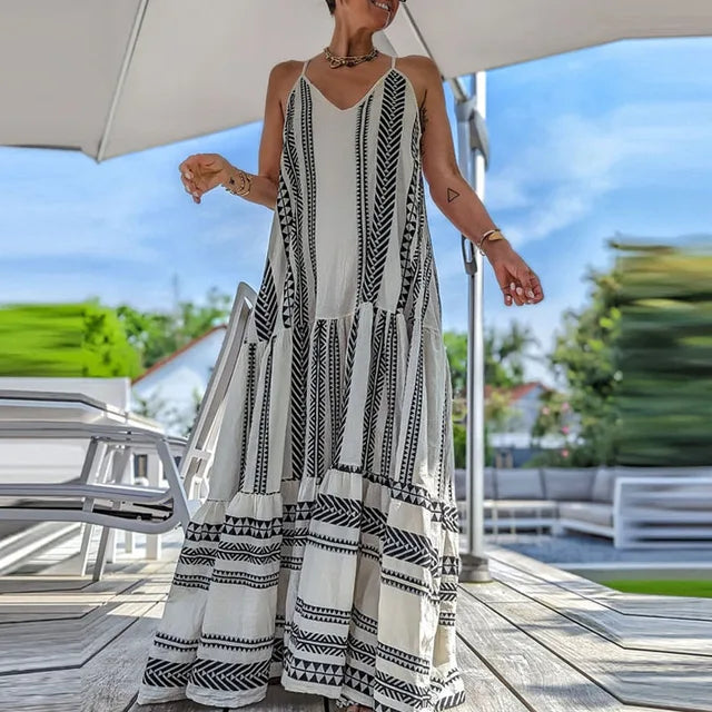 Valenzora | Women's Geometric Print Party Dress