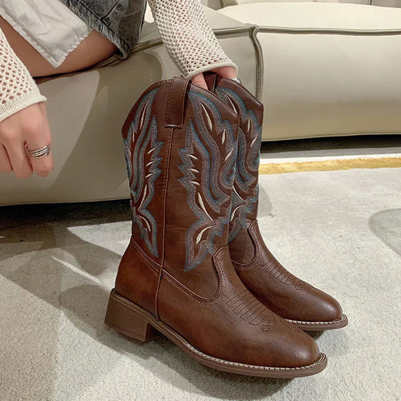 Valenzora | Bestickte Westernstiefel aus Leder für Damen