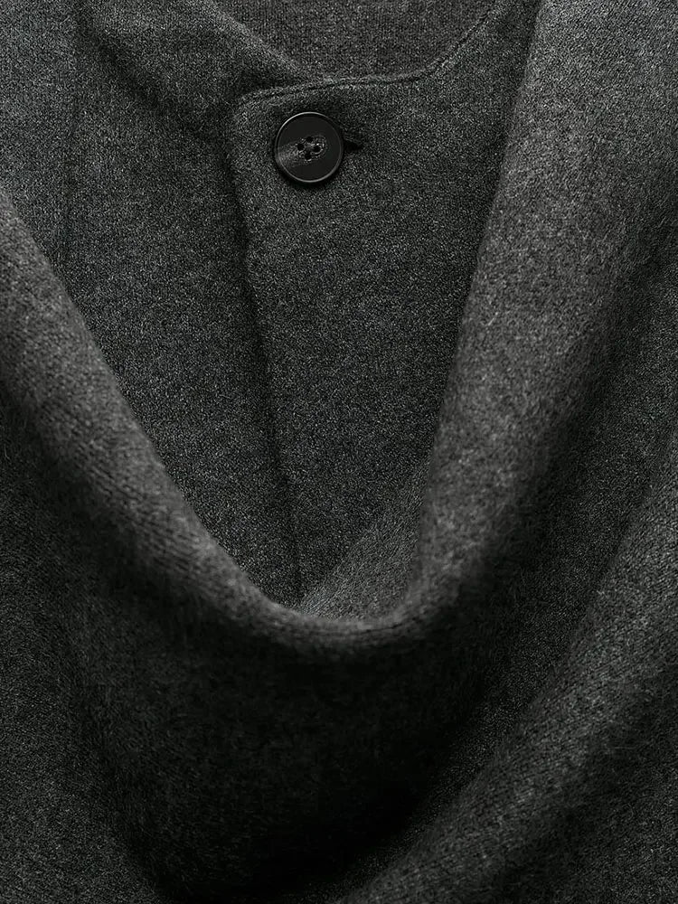 Knitted cape coat with scarf