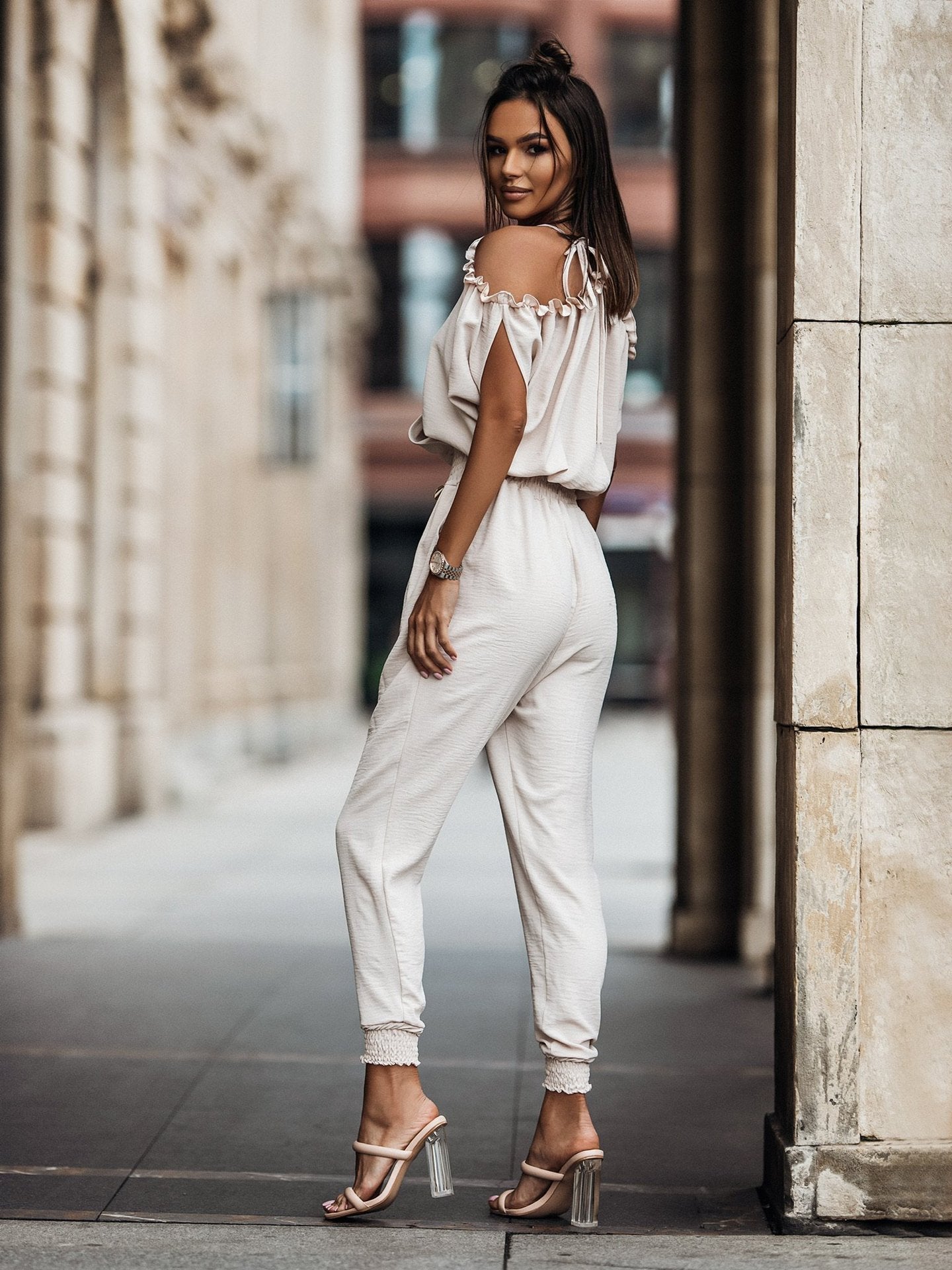 Valenzora | White Off-Shoulder Jumpsuit