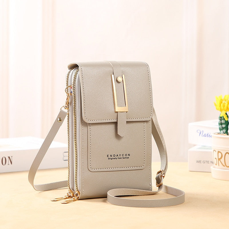 Valenzora Leather Smartphone Clutch | Women's Handbag with Touchscreen Window