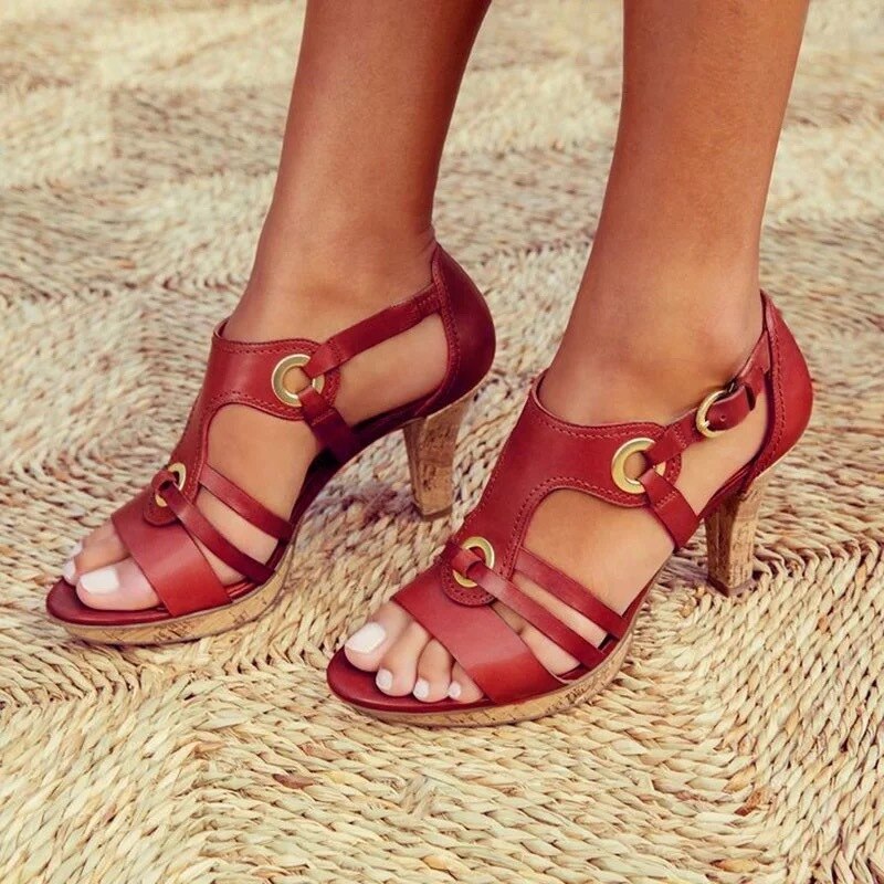 Comfortable heeled sandals