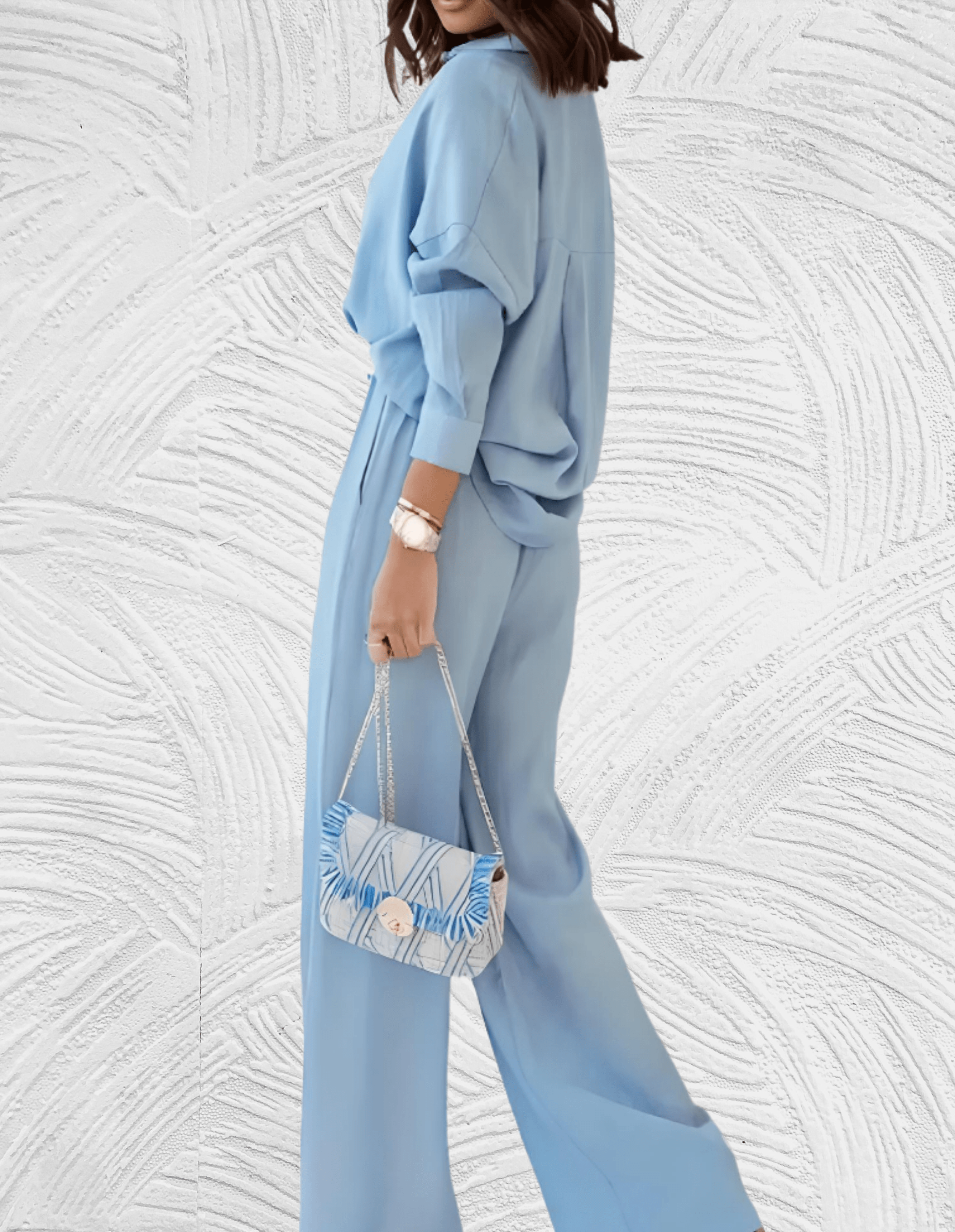 Valenzora | 2-piece set, consisting of a loose shirt and wide-legged trousers