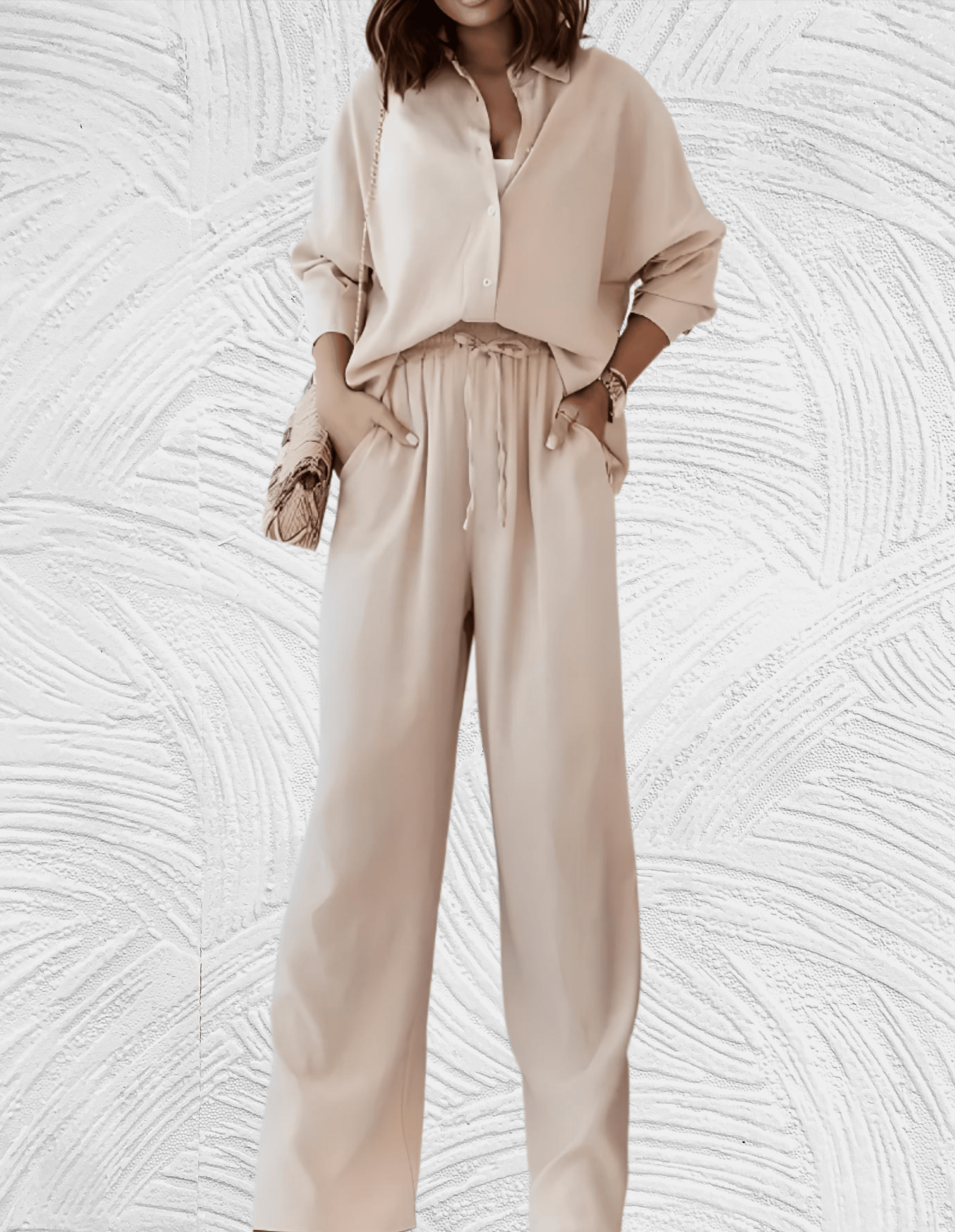 Valenzora | 2-piece set, consisting of a loose shirt and wide-legged trousers