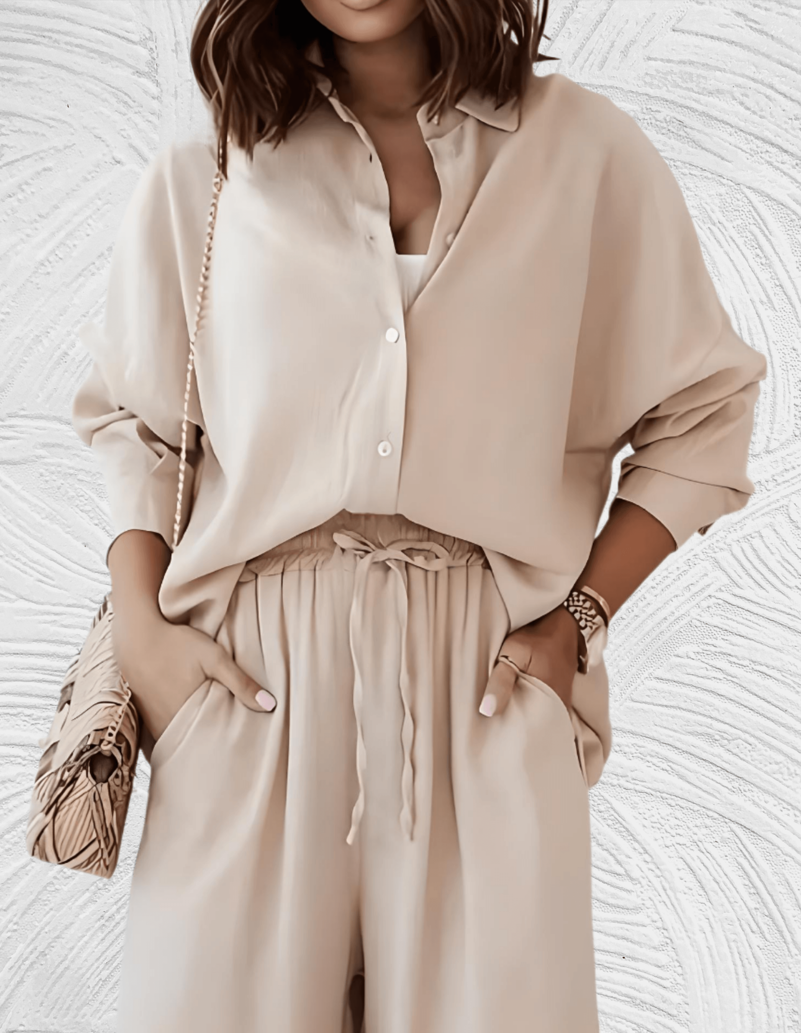 Valenzora | 2-piece set, consisting of a loose shirt and wide-legged trousers