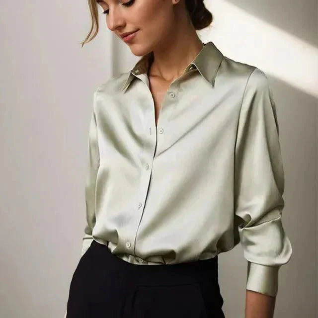 Valenzora | Elegant women's shirt with long sleeves and button placket