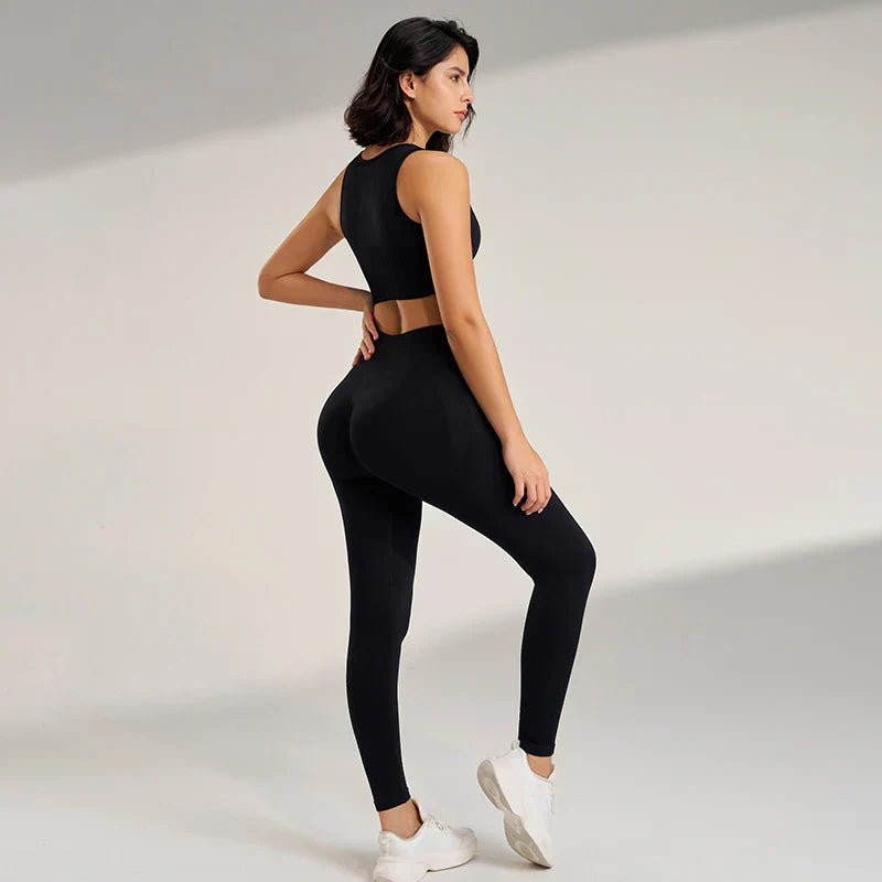 Valenzora | Seamless Yoga Set - High-Waisted Leggings & Top Two-Piece Fitness Outfit