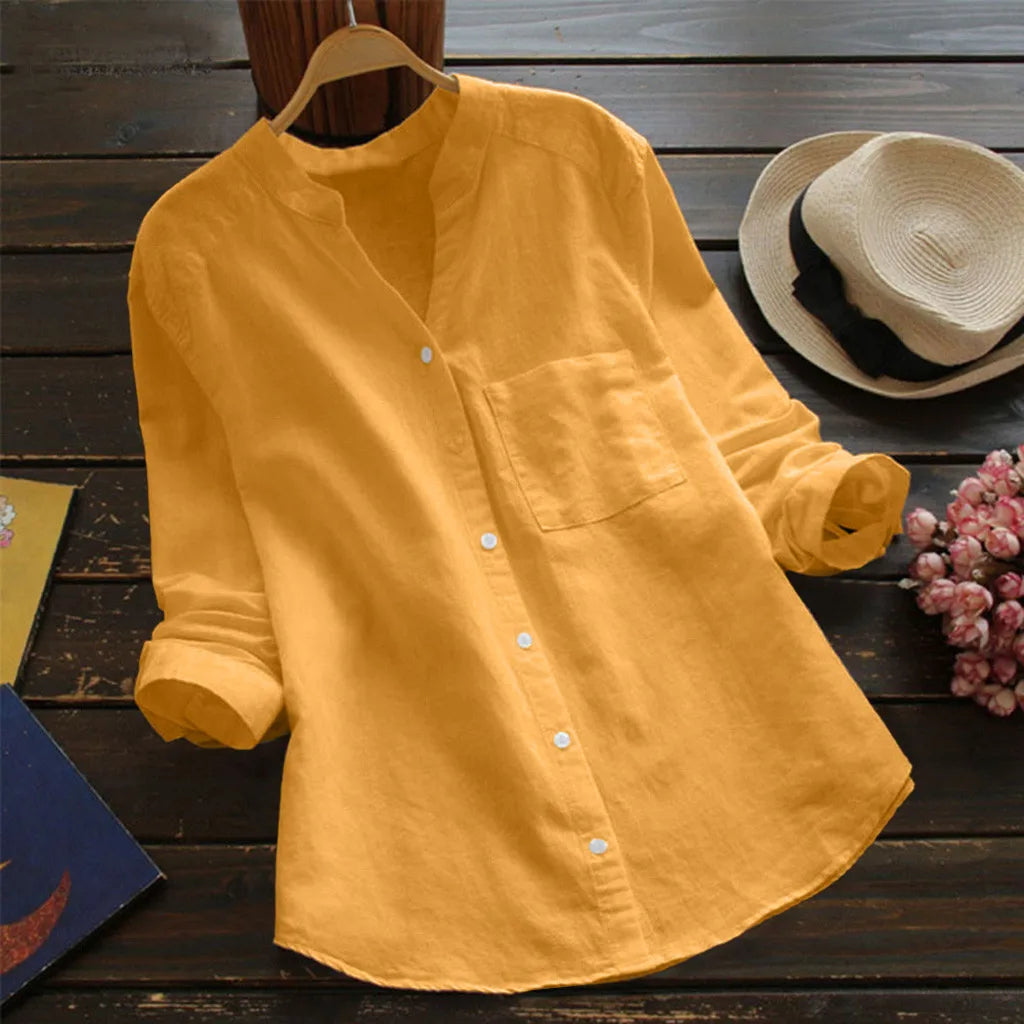Valenzora | Stylish linen shirt with long sleeves