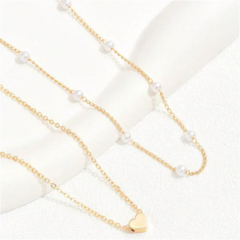 Valenzora | Perlen-Choker-Halskette mit Herz für Frauen