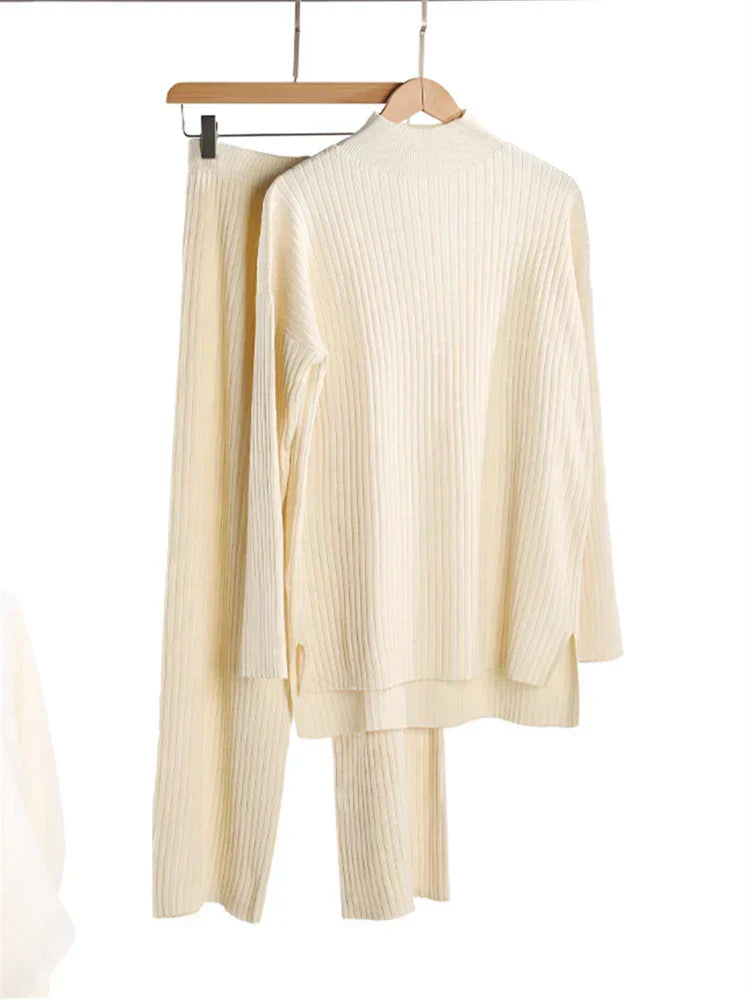 Valenzora | 3-piece loungewear set - knitted women's sweater and trousers