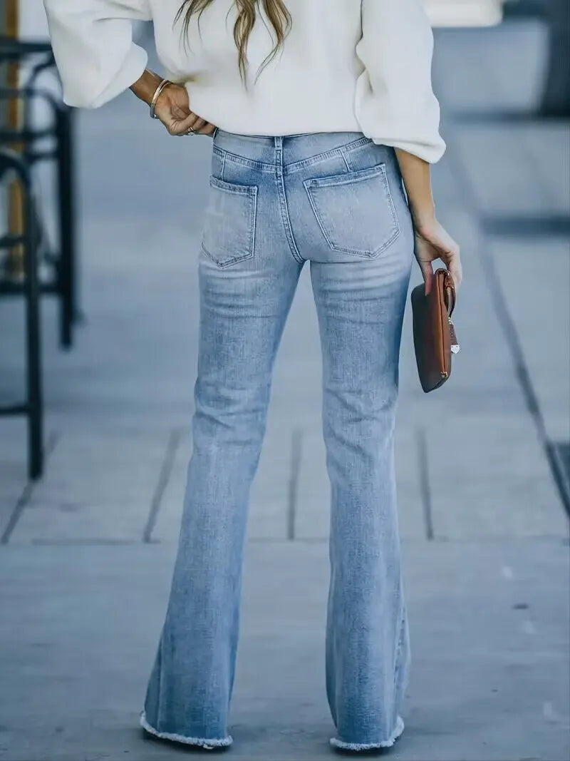 Valenzora | Women's Jeans, New High-Waisted Slimming Micro Flared Jeans Women's Trend