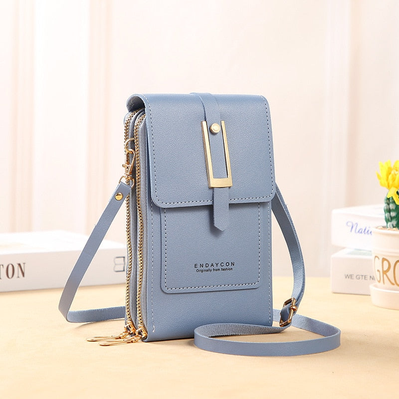 Valenzora Leather Smartphone Clutch | Women's Handbag with Touchscreen Window