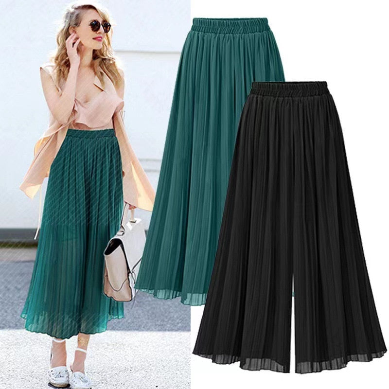 Valenzora | Damen-Hose mit weitem Bein und Netz-Detail