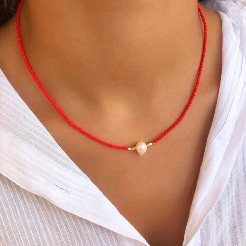 Handmade premium necklace with freshwater pearls
