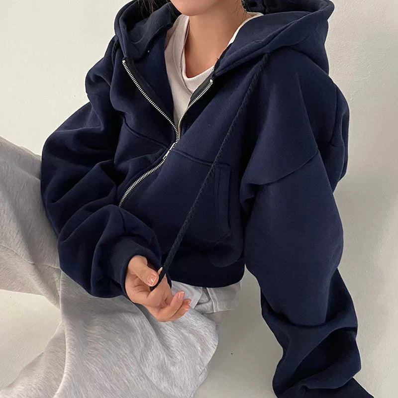 Oversized zip-up sweatshirts
