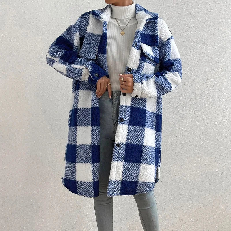 Valenzora | Checkered women's jacket with polar fleece