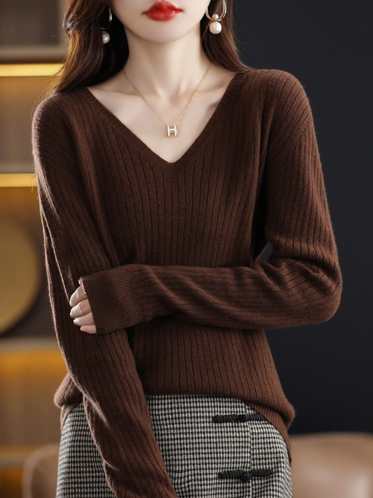 Jolyne V-neck knitted sweater