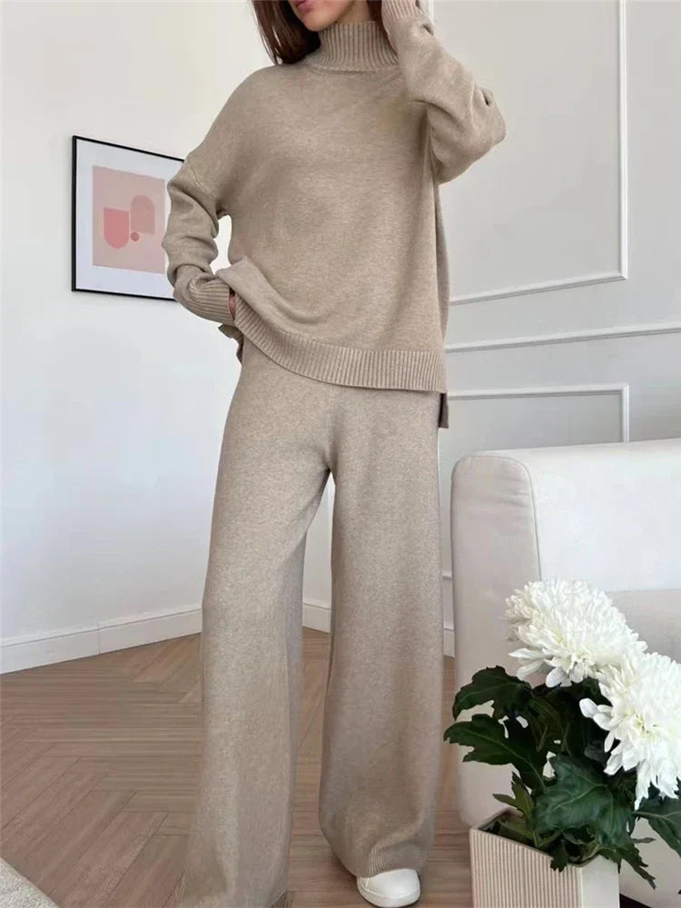 Valenzora | 3-piece loungewear set - knitted women's sweater and trousers