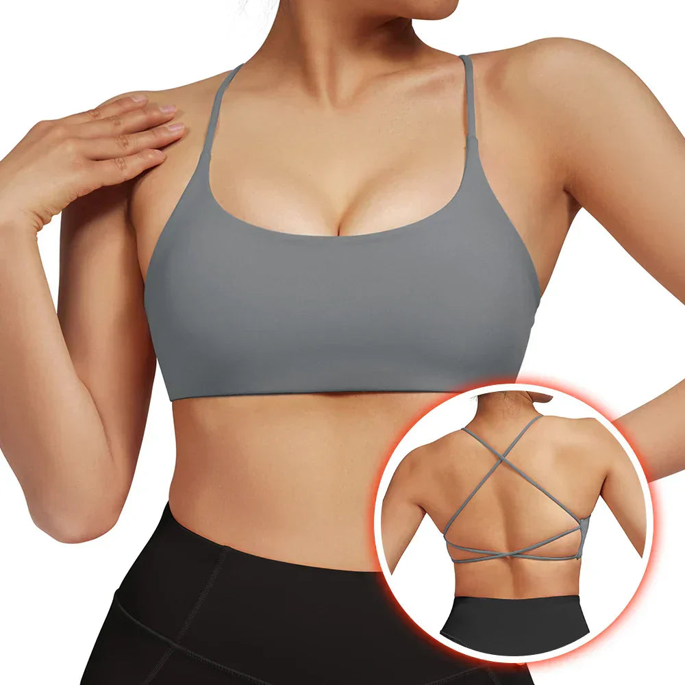 Valenzora | Backless Shockproof Fitness Sports Bra with Padding for Women