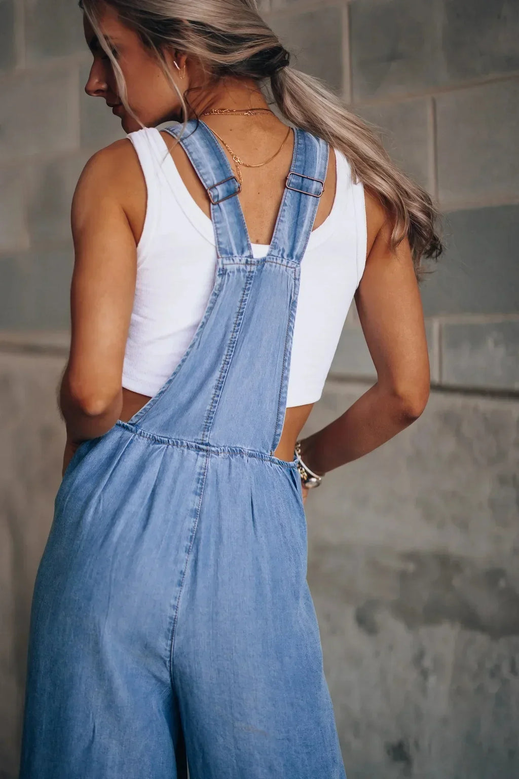 Valenzora | Boho Oversized Latzhose aus Denim