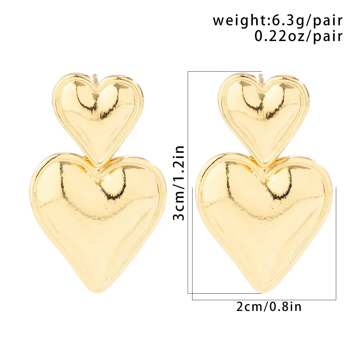 Valenzora | Stylish Double Heart Drop Earrings for Women