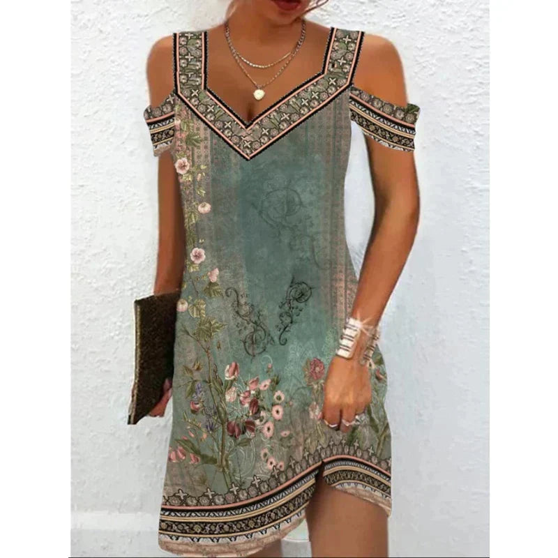 Valenzora | Spring/Summer Vintage Dress with Shoulder Cutout