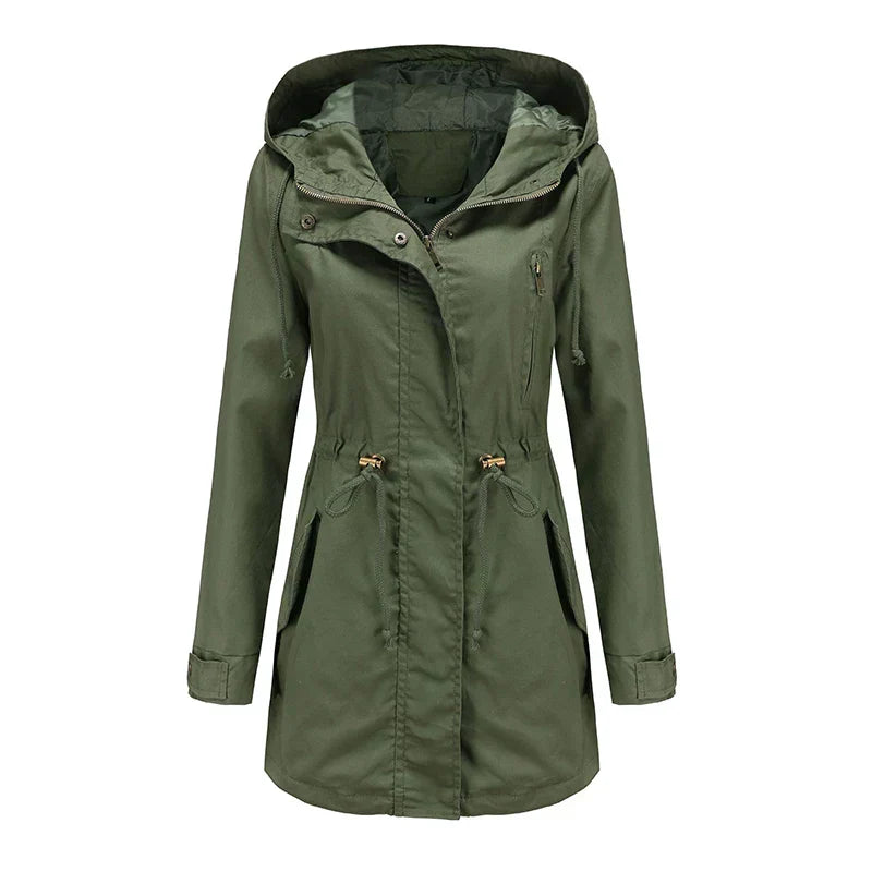 Valenzora | Cotton Trench Coat with Hood