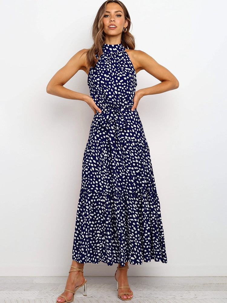 Valenzora | Polka dot halter dress