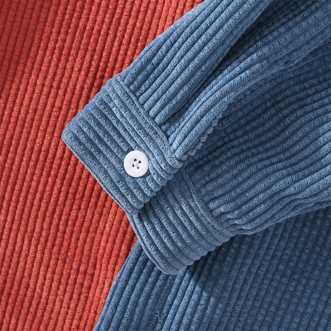 Valenzora | Two-tone corduroy shirt with contrast pocket
