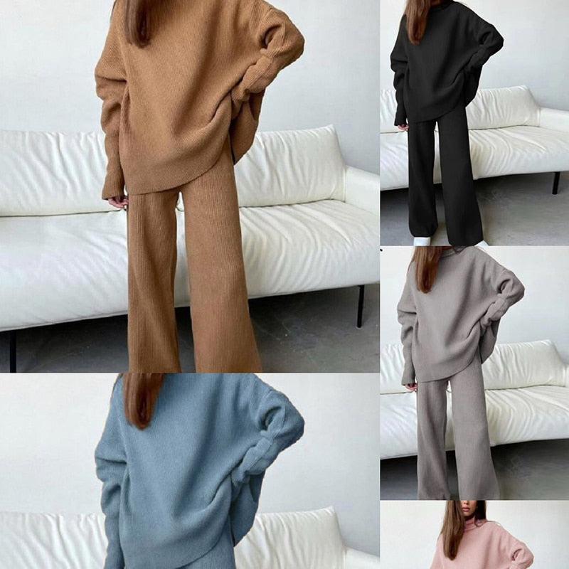 Valenzora | 3-piece knitted loungewear set - stylish women's loungewear