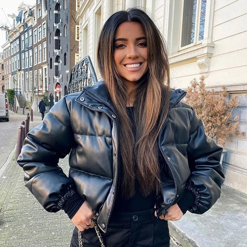 Valenzora | Gepolsterte Lederjacke für Damen